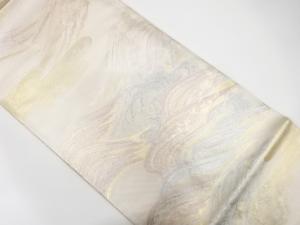 未使用品　加藤善織物製　荒波模様織り出し　袋帯(未仕立て)